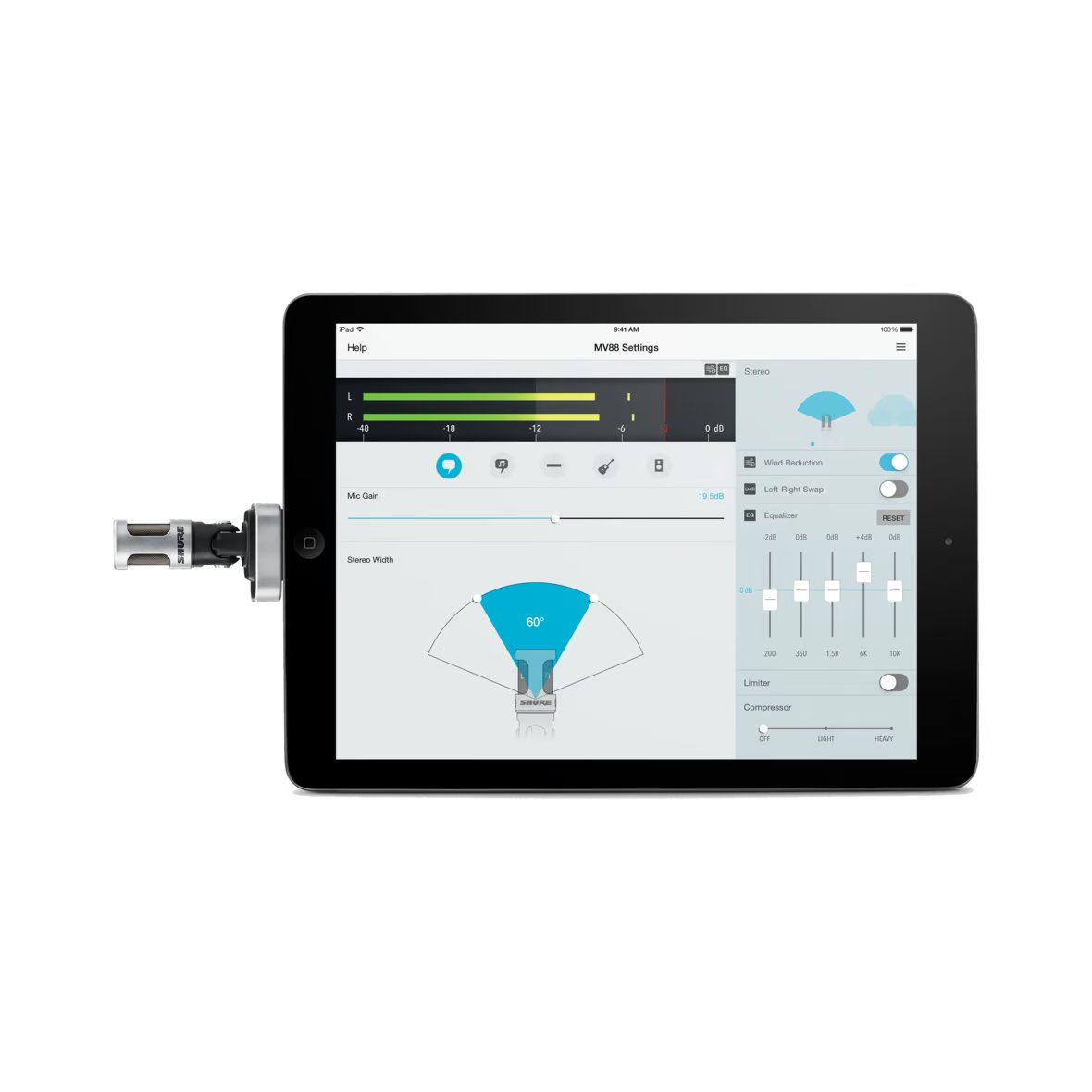 Microphone électrostatique stéréo M/S pour iOS MV88/A