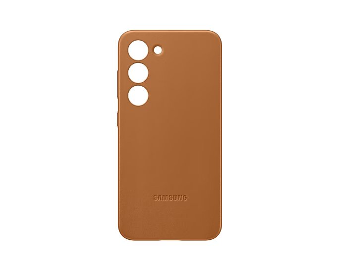 Coque en cuir pour Galaxy S23 - Camel