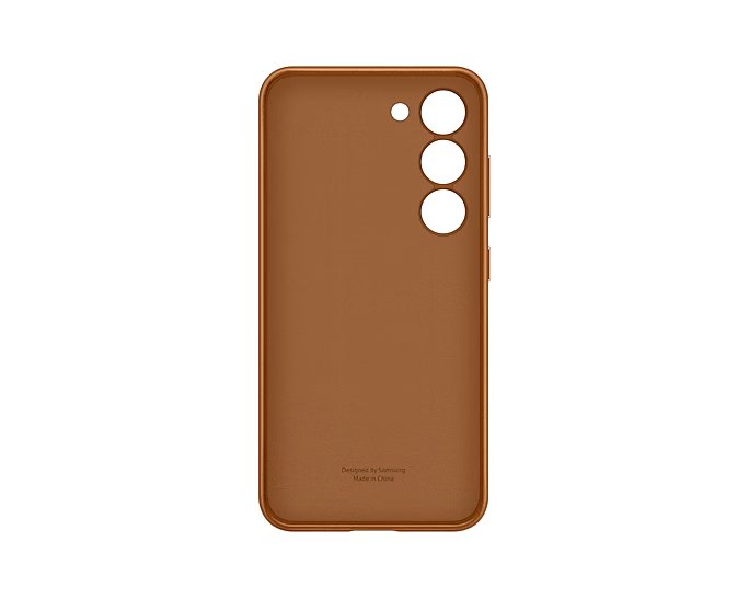 Coque en cuir pour Galaxy S23 - Camel